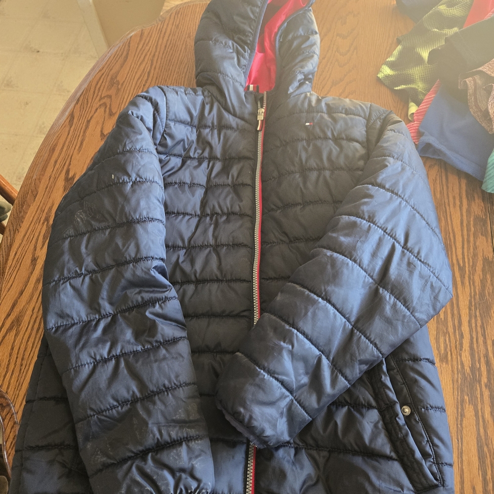 Tommy Hilfiger Navy and Red Puffer Jacket
